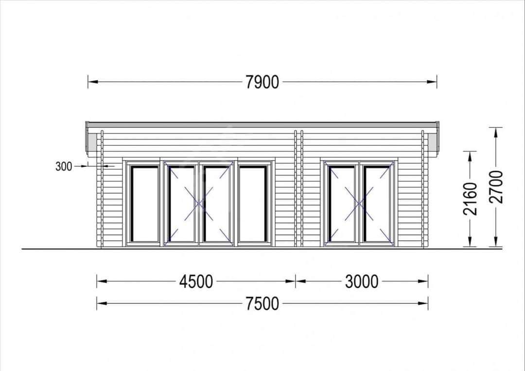 Summer house MAJA 7.5mx4m 44mm 4